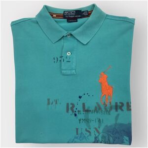 Polo by Ralph Lauren Teal and Orange Men's Shirt